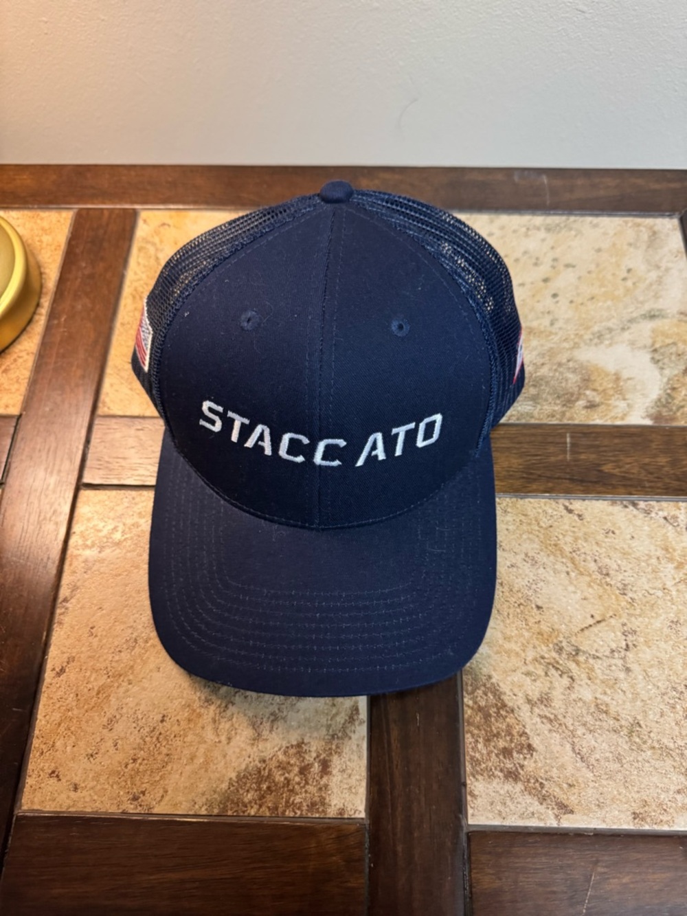 Staccato Navy Blue Mesh Back Cap with White Logo